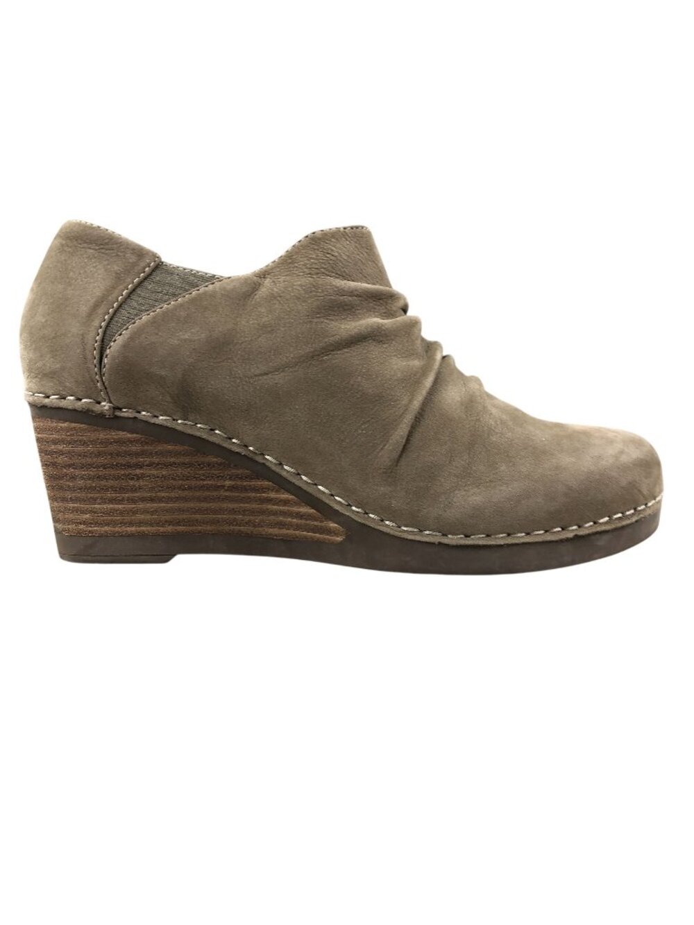 Dansko Women's Size 39 (8.5-9) Sheena Brown Leather Slouchy Wedge Heel Booties